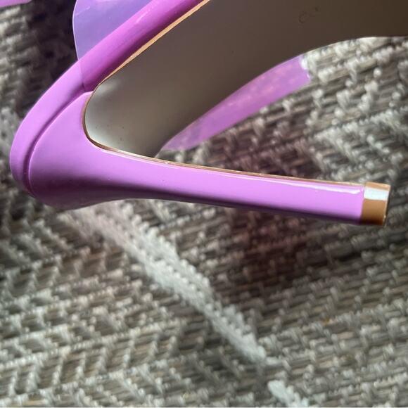 Vivianly Clear Pointed Toe Heels Transparent Strap Sz 8 - Picture 6 of 7